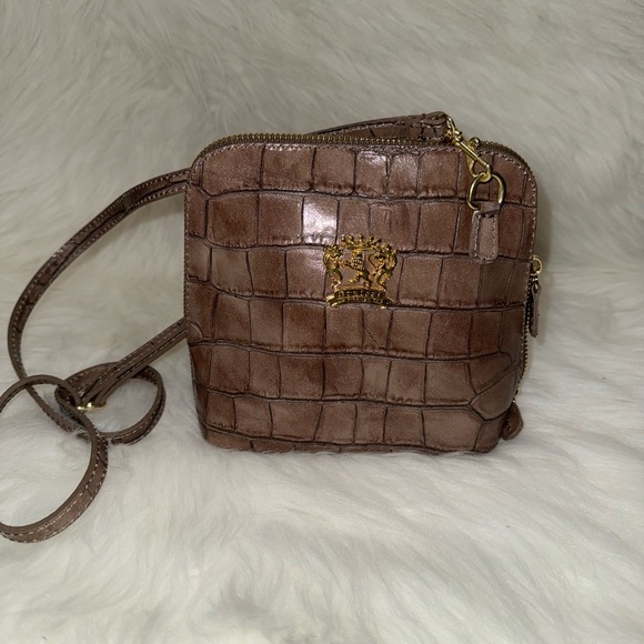 Pratesi Handbags - Chic Crocodile-Embossed Brown Crossbody Bag